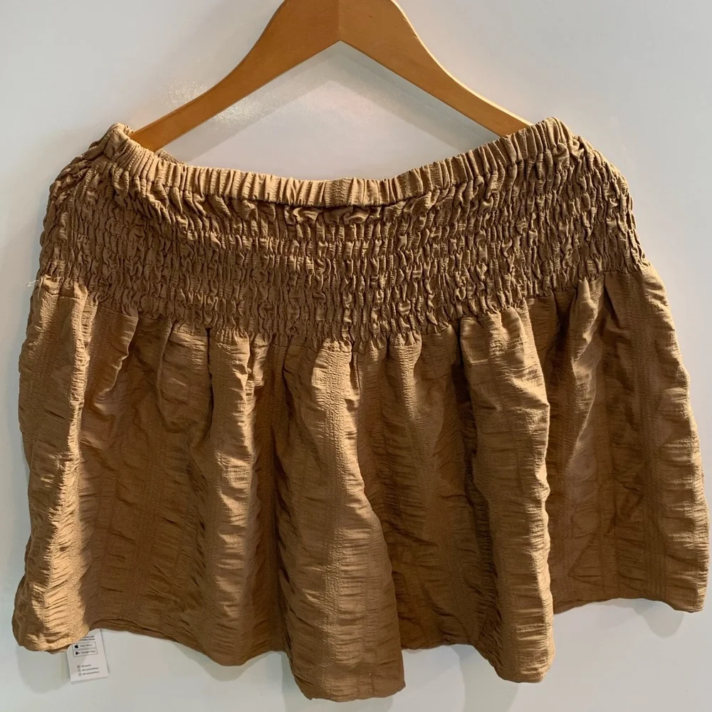 Cupshe size L Brown Smocked High-Waist Shorts NWT - Picture 3 of 6